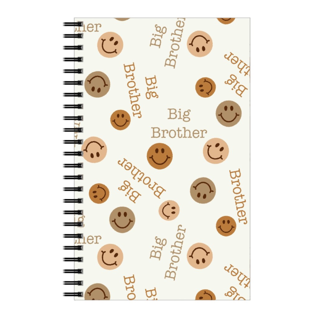 Big Brother - Smiley Boho - Muted Notebook, 5x8, Beige