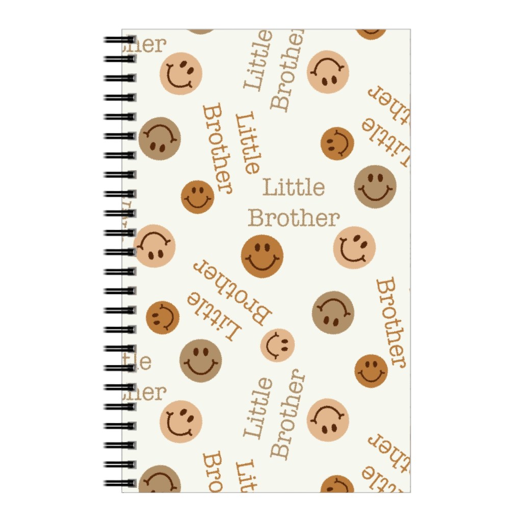 Little Brother - Smiley Boho - Muted Notebook, 5x8, Beige