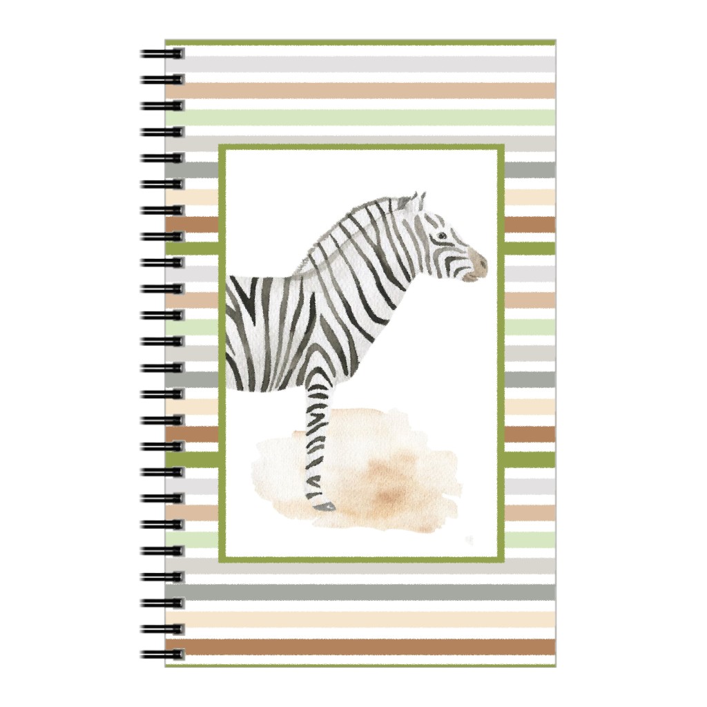 Jungle Safari Animals and Stripes - Zebra Notebook, 5x8, Multicolor