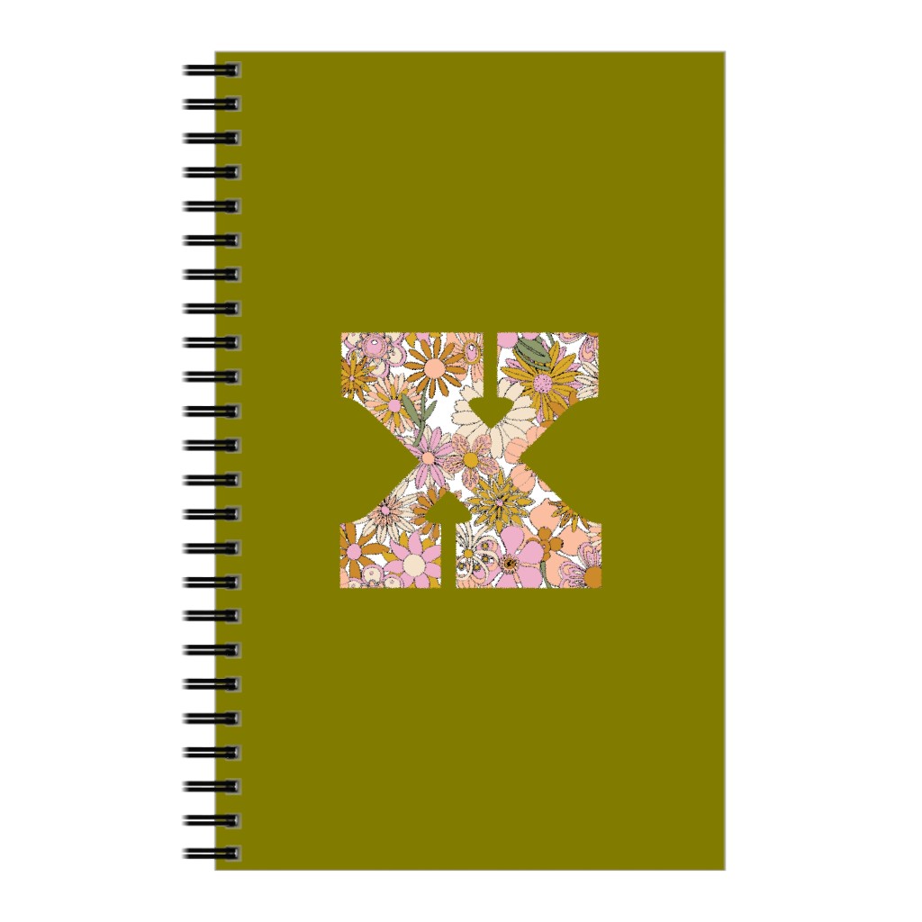 Chelsea Initial X Notebook, 5x8, Green, Classic Green