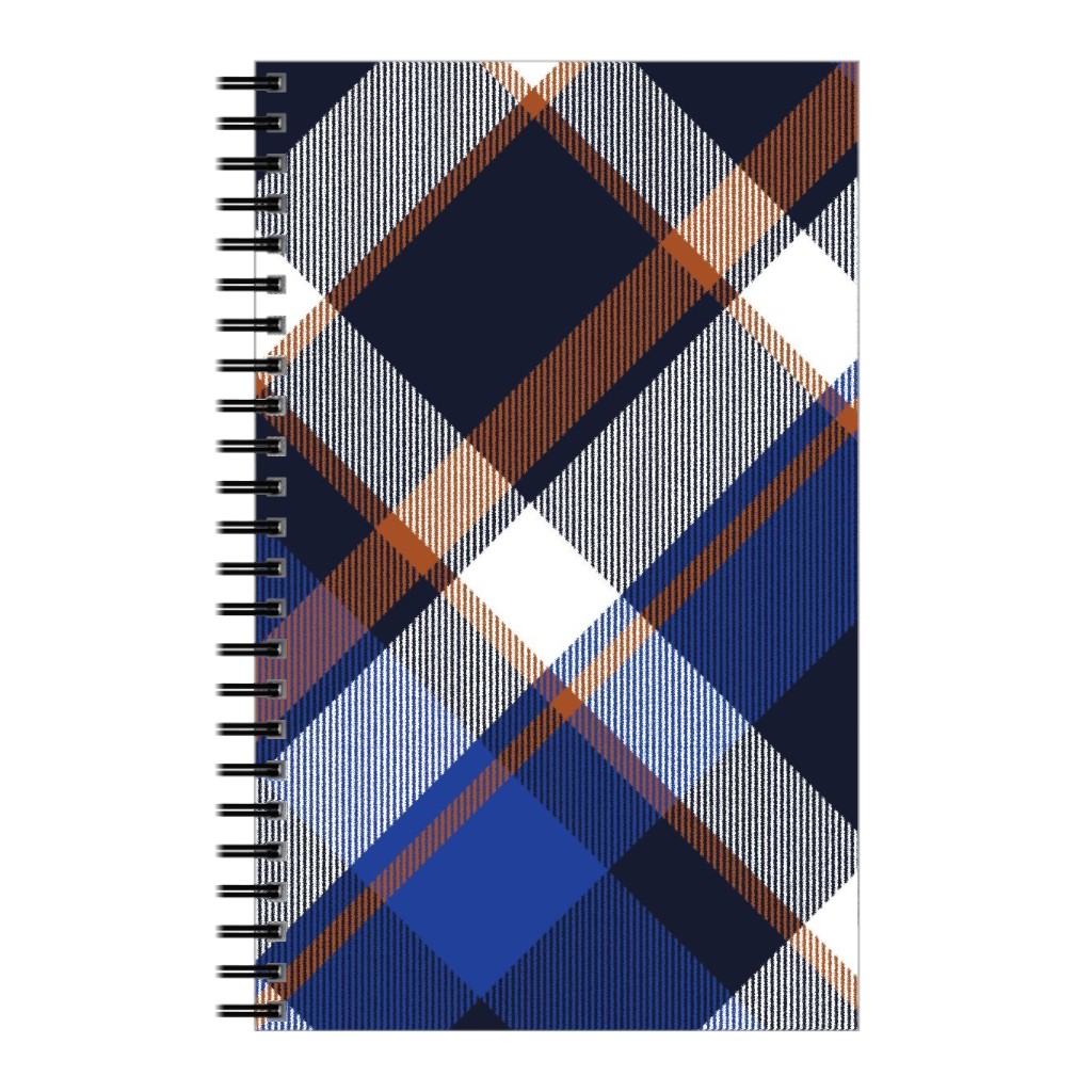 Cora's Plaid - Blue Notebook, 5x8, Blue, True Blue