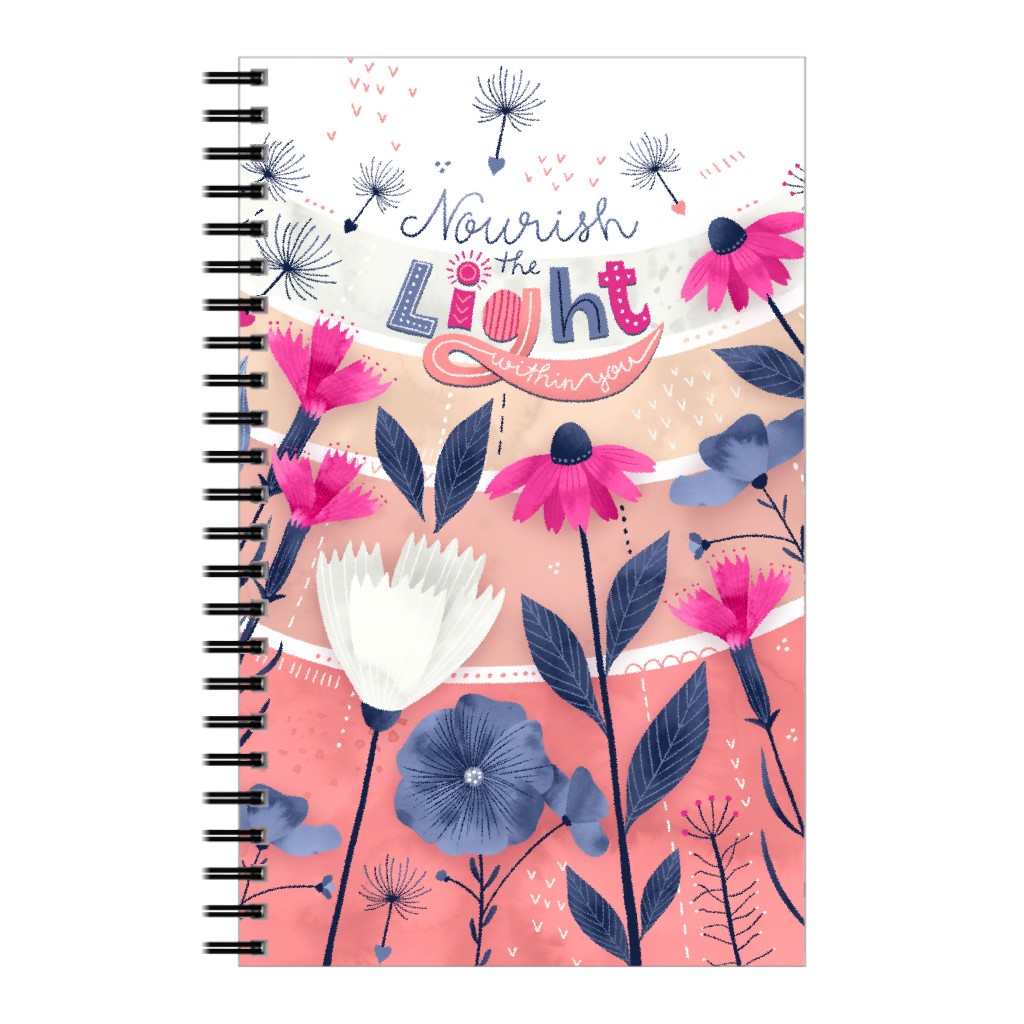 Sunlight Quote Notebook, 5x8, Pink
