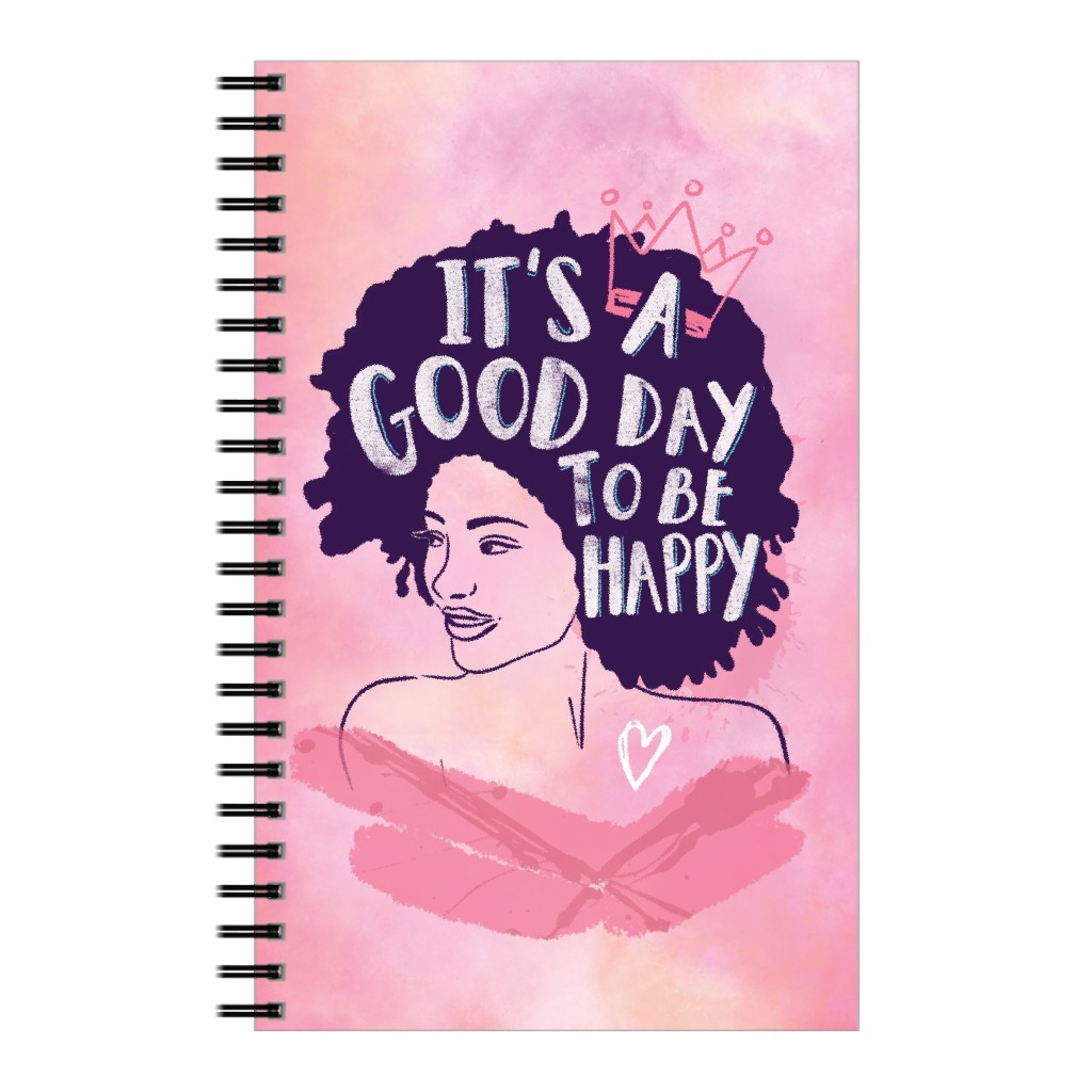 It's a Good Day To Be Happy Notebook, 5x8, Pink