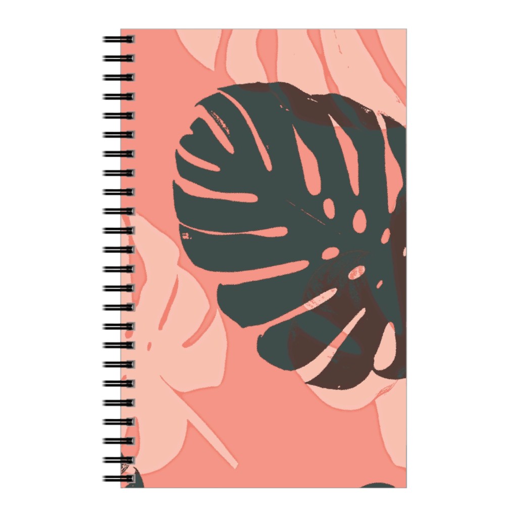 Monstera Leaves - Calypso Notebook, 5x8, Pink