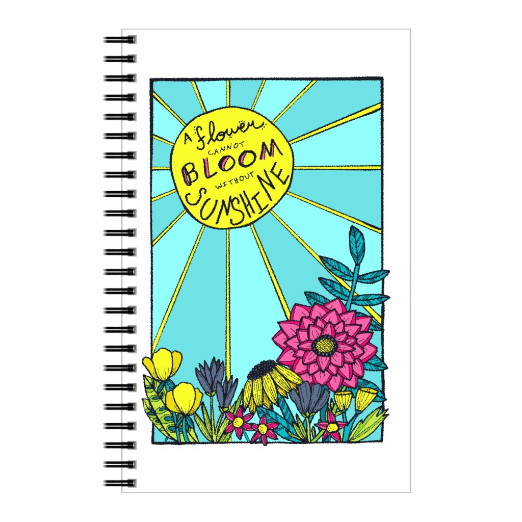 Sunshine & Flowers Inspirational Notebook, 5x8, Multicolor