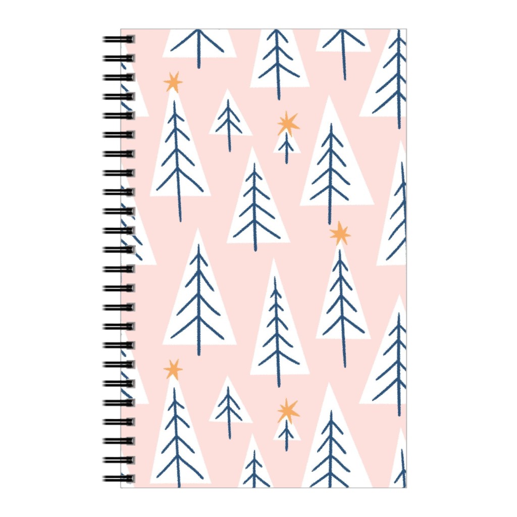 Christmas Forest on Pink Notebook, 5x8, Pink
