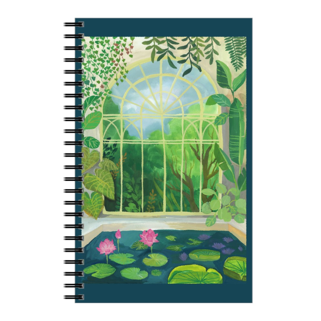 the Peace Pond Notebook, 5x8, Green