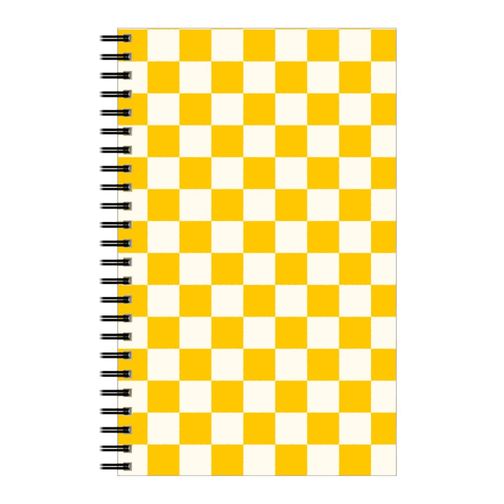 Checkered Pattern - Yellow Notebook, 5x8, Yellow