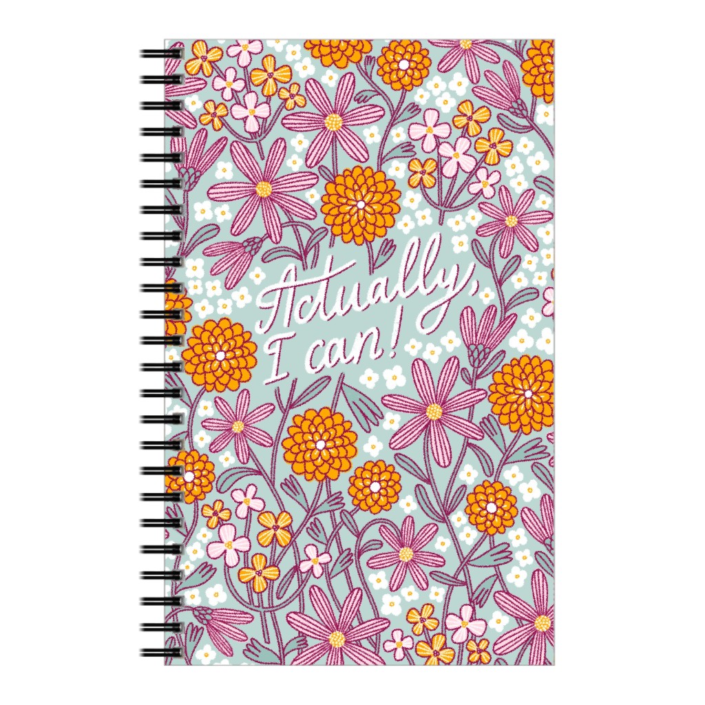 Actually I Can - Floral Notebook, 5x8, Multicolor