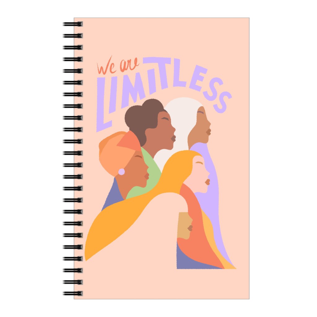 Limitless Woman - Bright Pastels Notebook, 5x8, Pink, Bright Pink