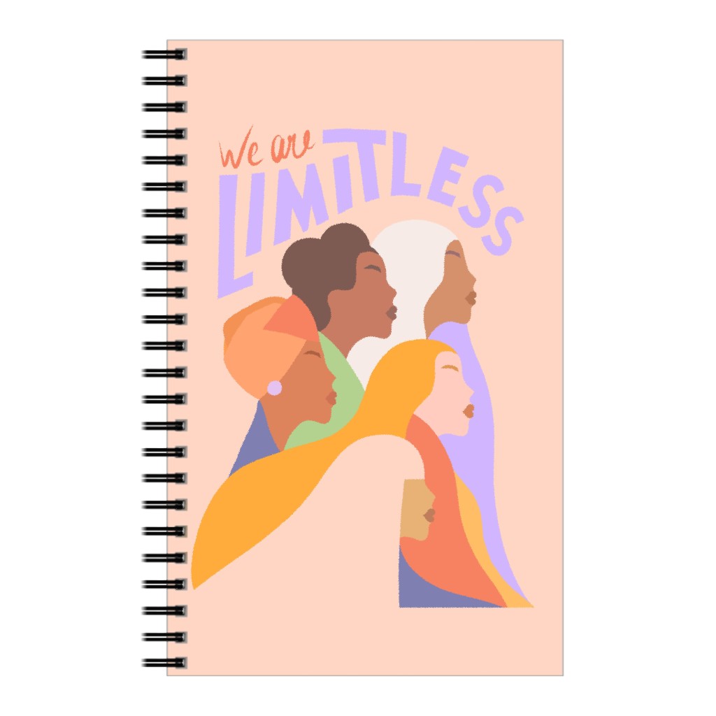 Limitless Woman - Bright Pastels Notebook, 5x8, Pink