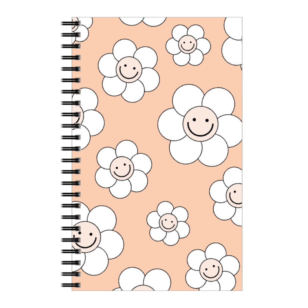 Sweet Smiling Daisies Notebook, 5x8, Pink