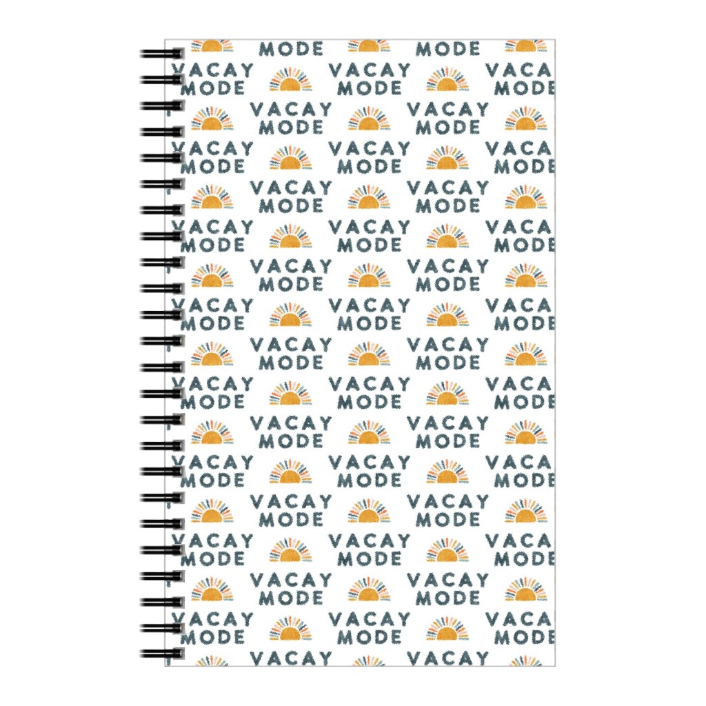 Vacay Mode and Sunshine Notebook, 5x8, Yellow, Silver Lining