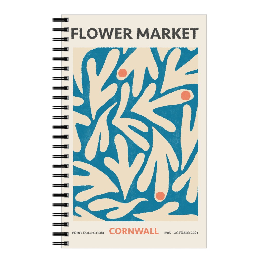 Flower Market - Blue Notebook, 5x8, Blue