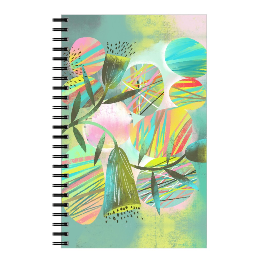 Botanical Abstract Playground - Multi Notebook, 5x8, Green