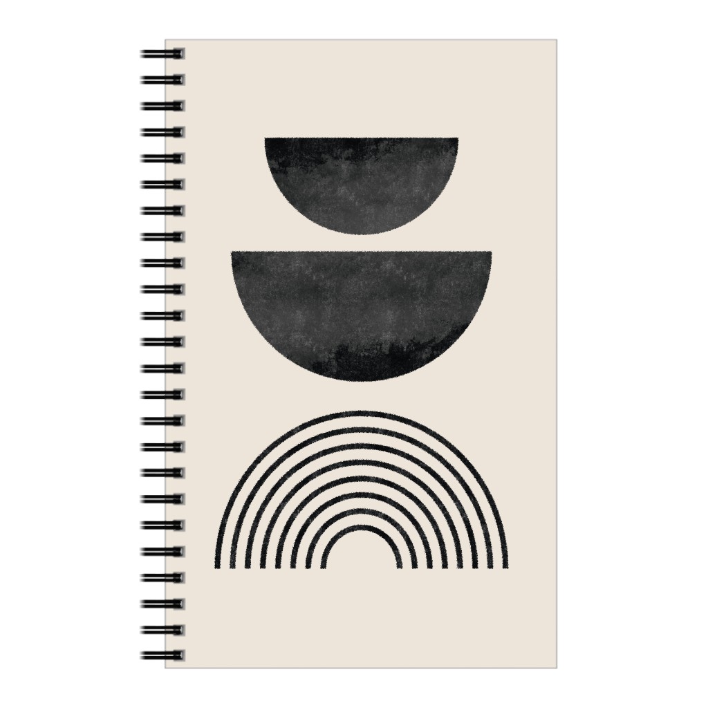 Minimal Geometric and Rainbow - Neutral Notebook, 5x8, Beige, Pearl