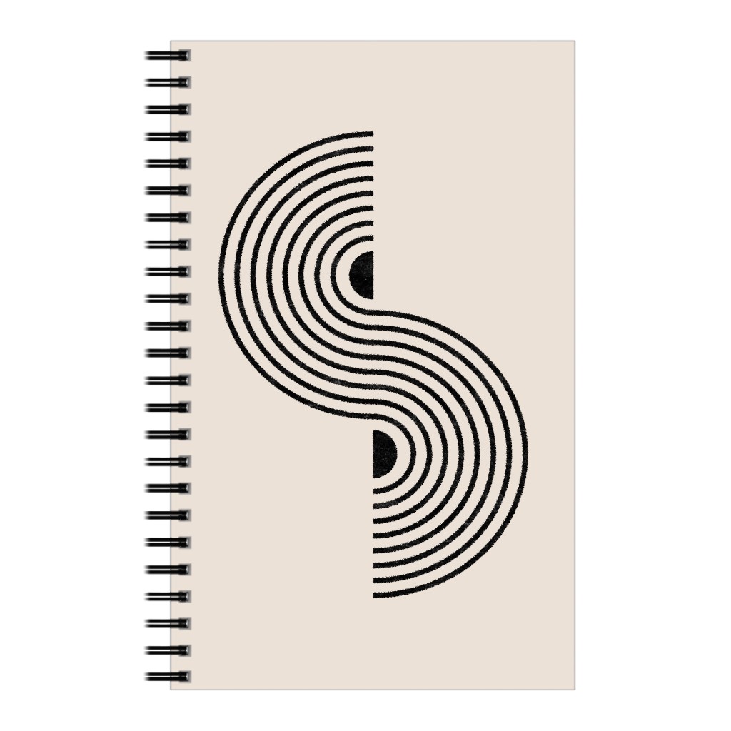 Minimal Geometric Lines - Neutral Notebook, 5x8, Beige