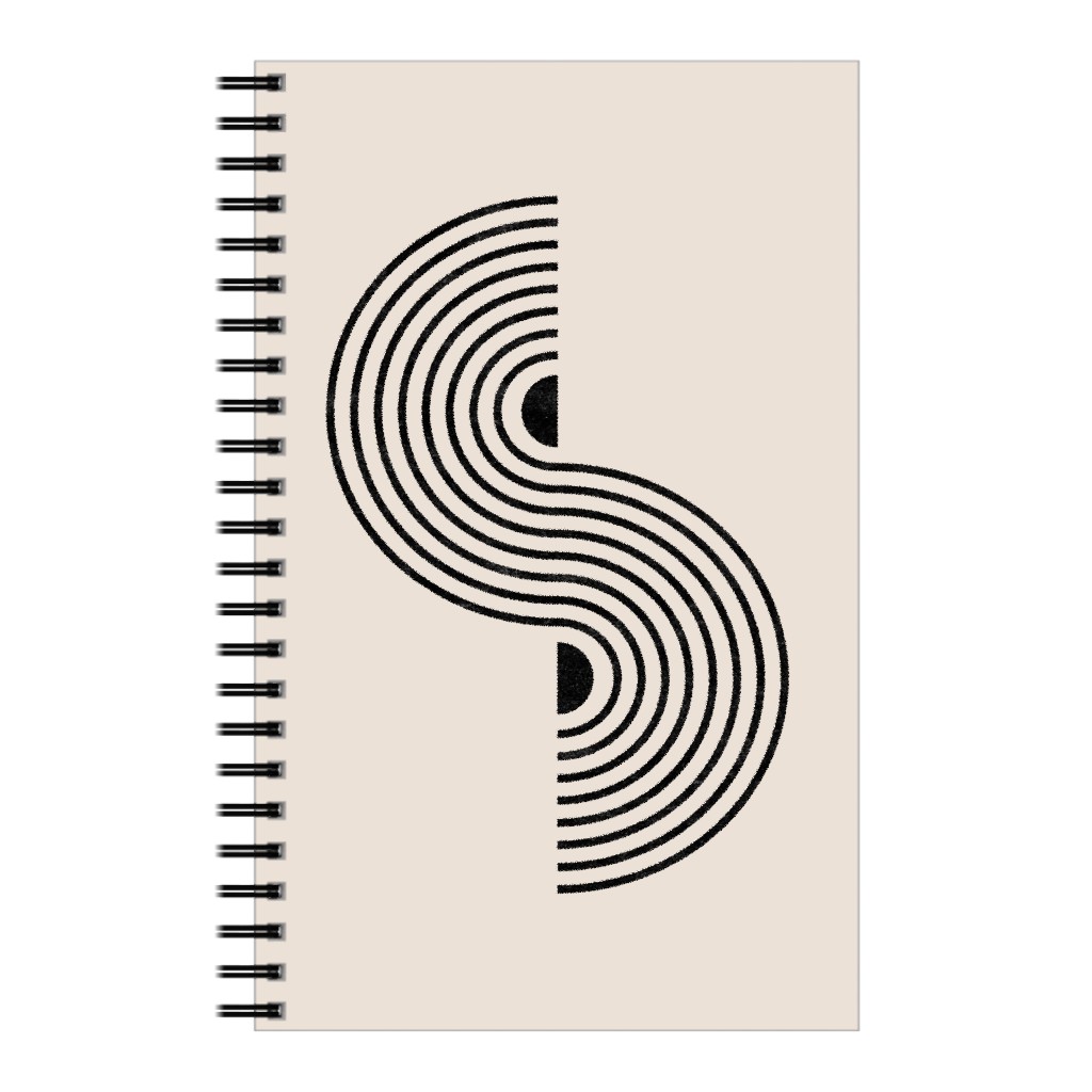 Minimal Geometric Lines - Neutral Notebook, 5x8, Beige, Pearl
