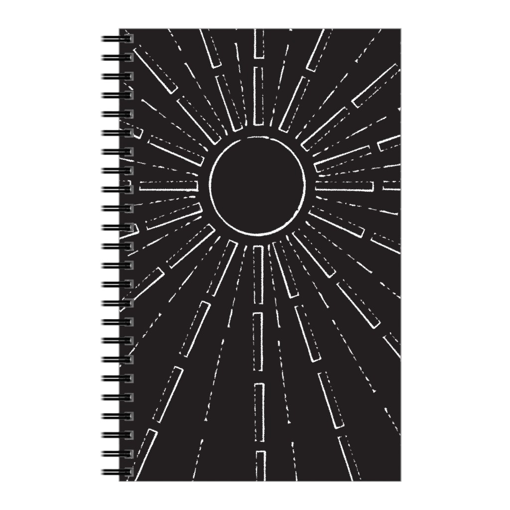 Midcentury Burst Notebook, 5x8, Black, Charcoal