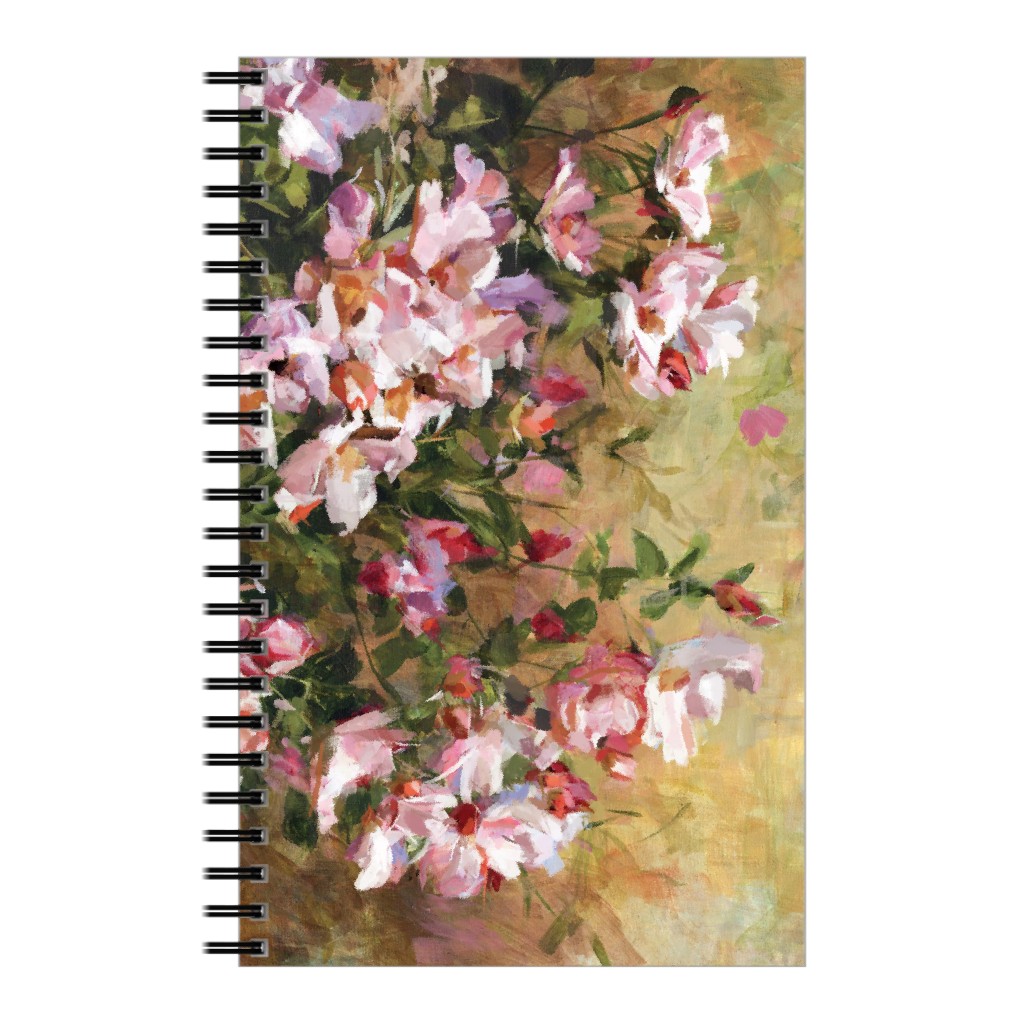 Wild Roses Painting - Pink Notebook, 5x8, Pink