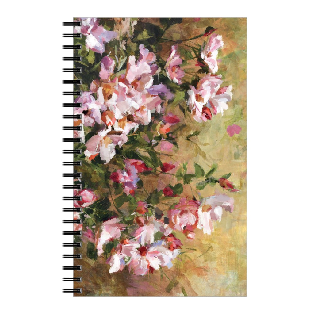 Wild Roses Painting - Pink Notebook, 5x8, Pink