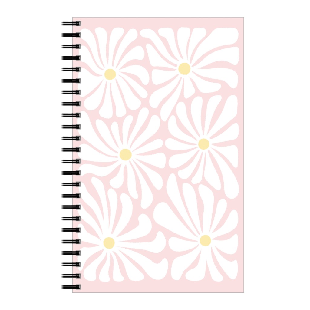 Retro Daisies Notebook, 5x8, Pink