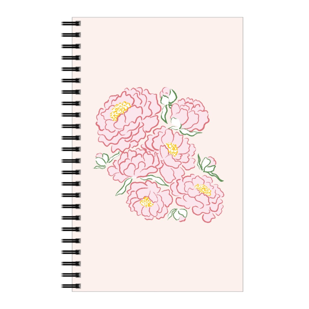 Peonies Notebook, 5x8, Pink