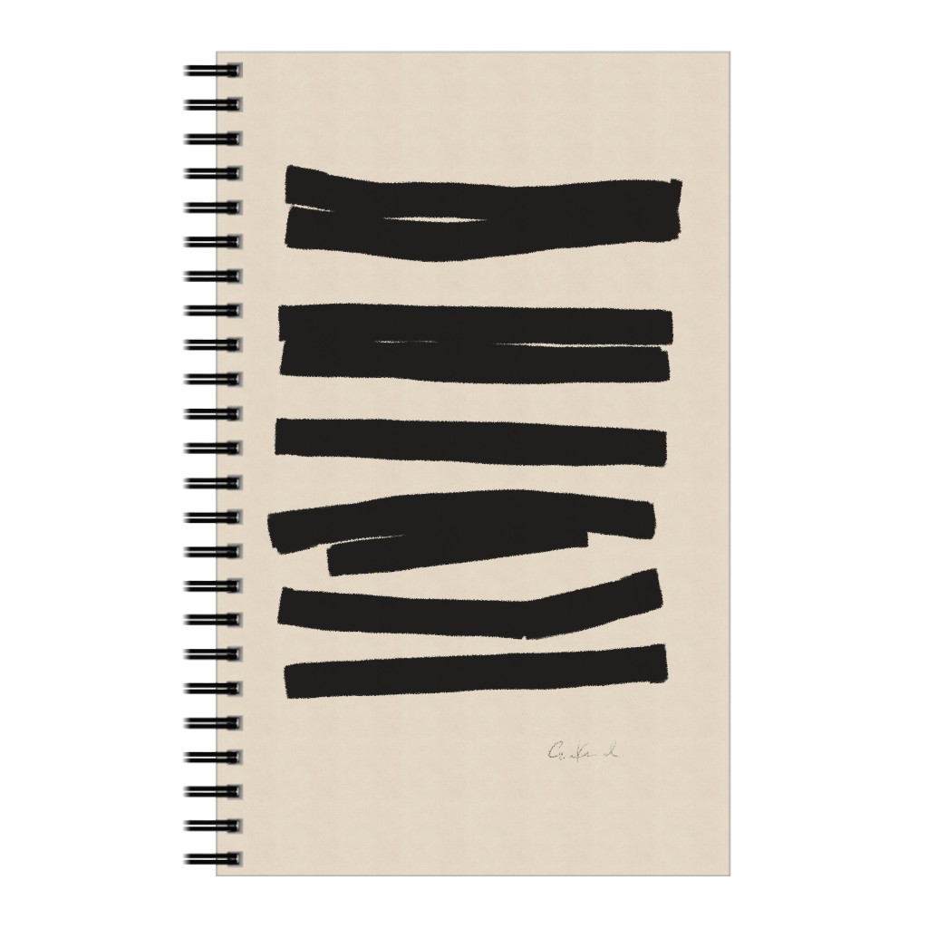 Bold Stripes Abstract Ii Notebook, 5x8, Black