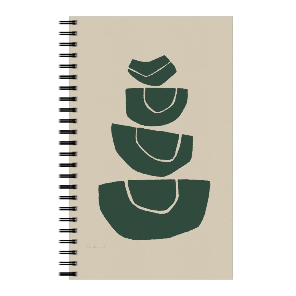 Geometric Stack Abstract Notebook, 5x8, Green