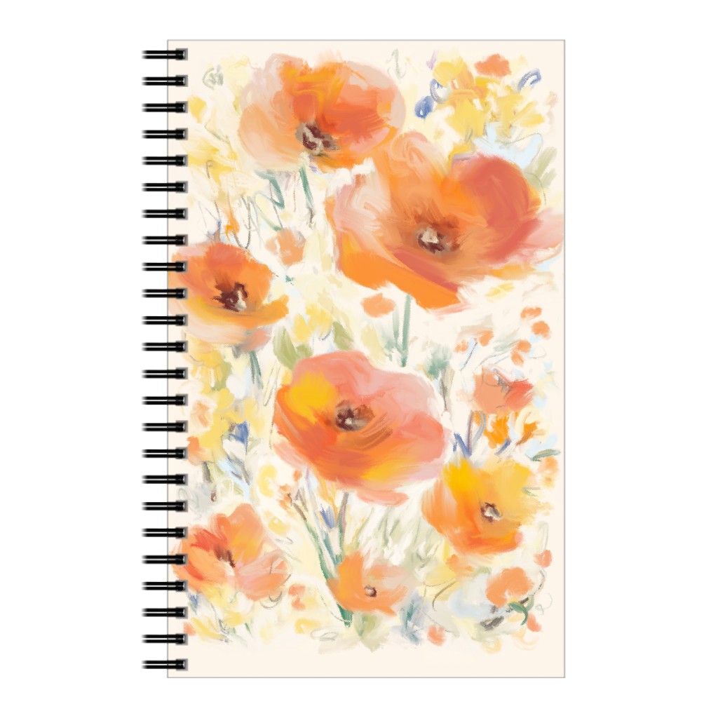 Orange Floral Notebooks