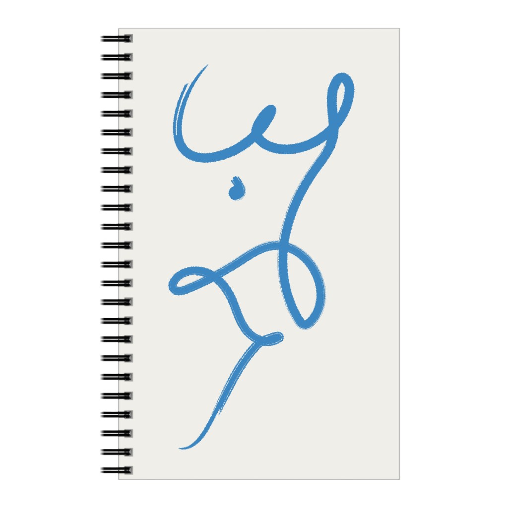 Minimalist Female Torso Line - Blue Notebook, 5x8, Blue