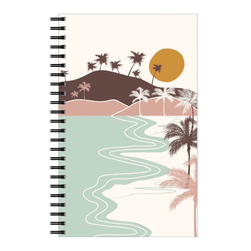 Minimal Beach - Multi Earth Tones Notebook, 5x8, Multicolor