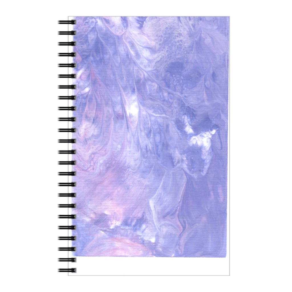 Acrylic Pour Abstract - Purple Notebook, 5x8, Purple, Purple