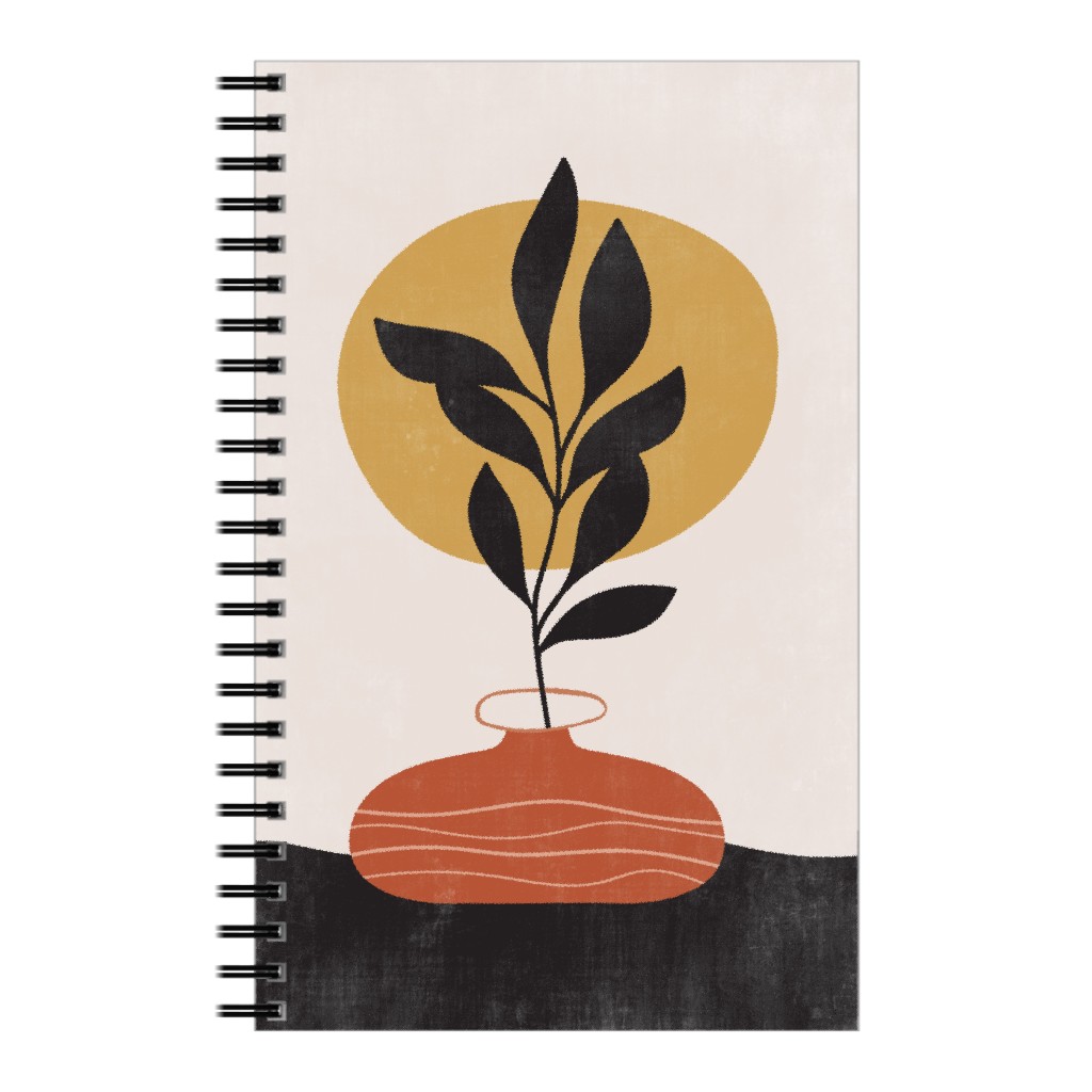 Earthen Vase - Terracotta Notebook, 5x8, Orange, Orange