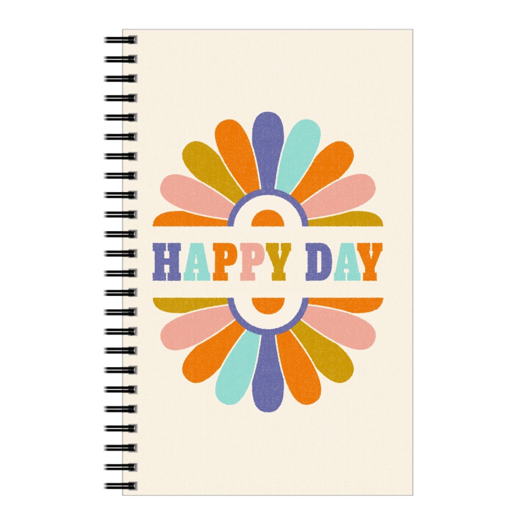 Happy Day Daisy Sun - Multi on Beige Notebook, 5x8, Multicolor