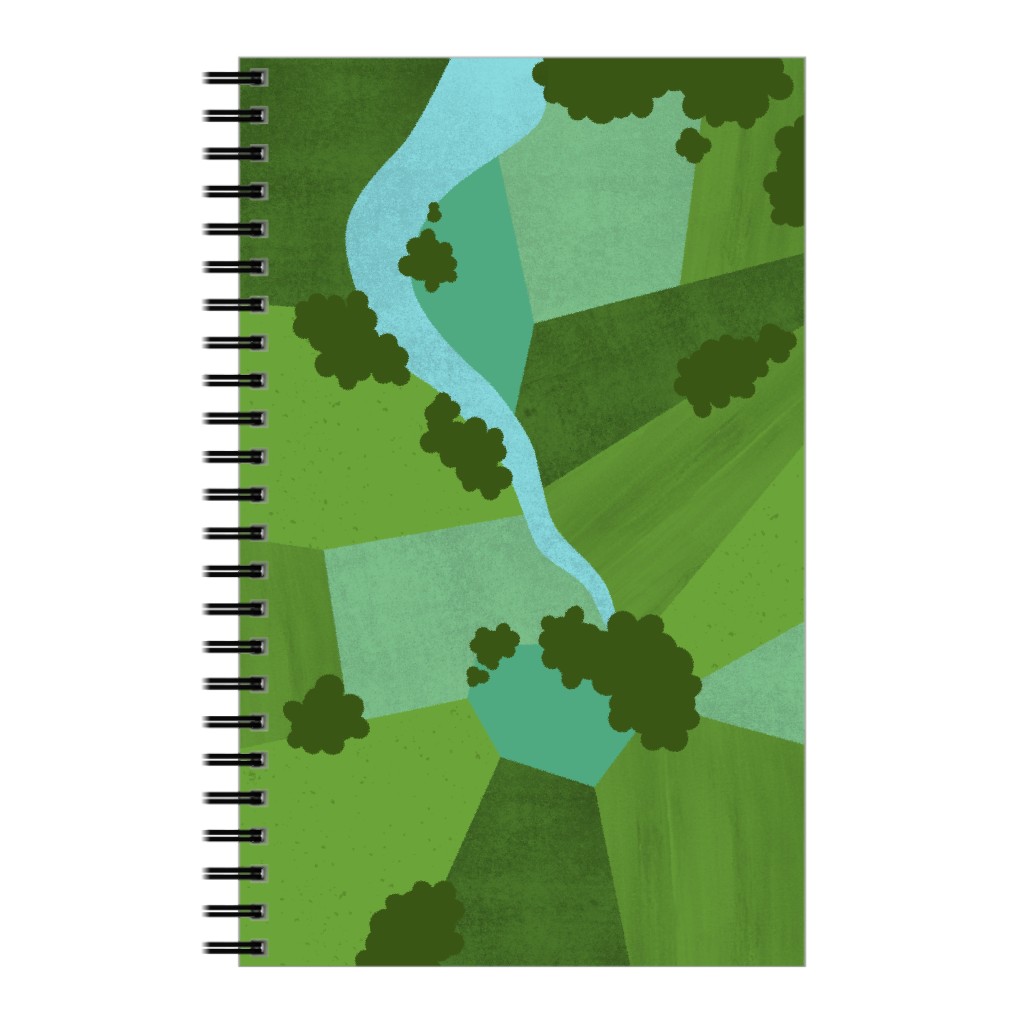 Patchwork Lands - Green Notebook, 5x8, Green