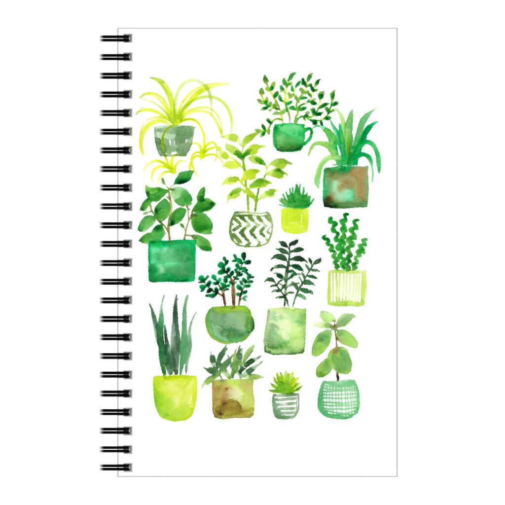 House Plants - Green Notebook, 5x8, Green