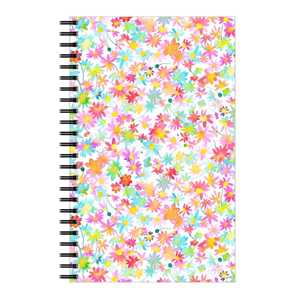 Spring Watercolor Daisies - Multi Notebook, 5x8, Multicolor
