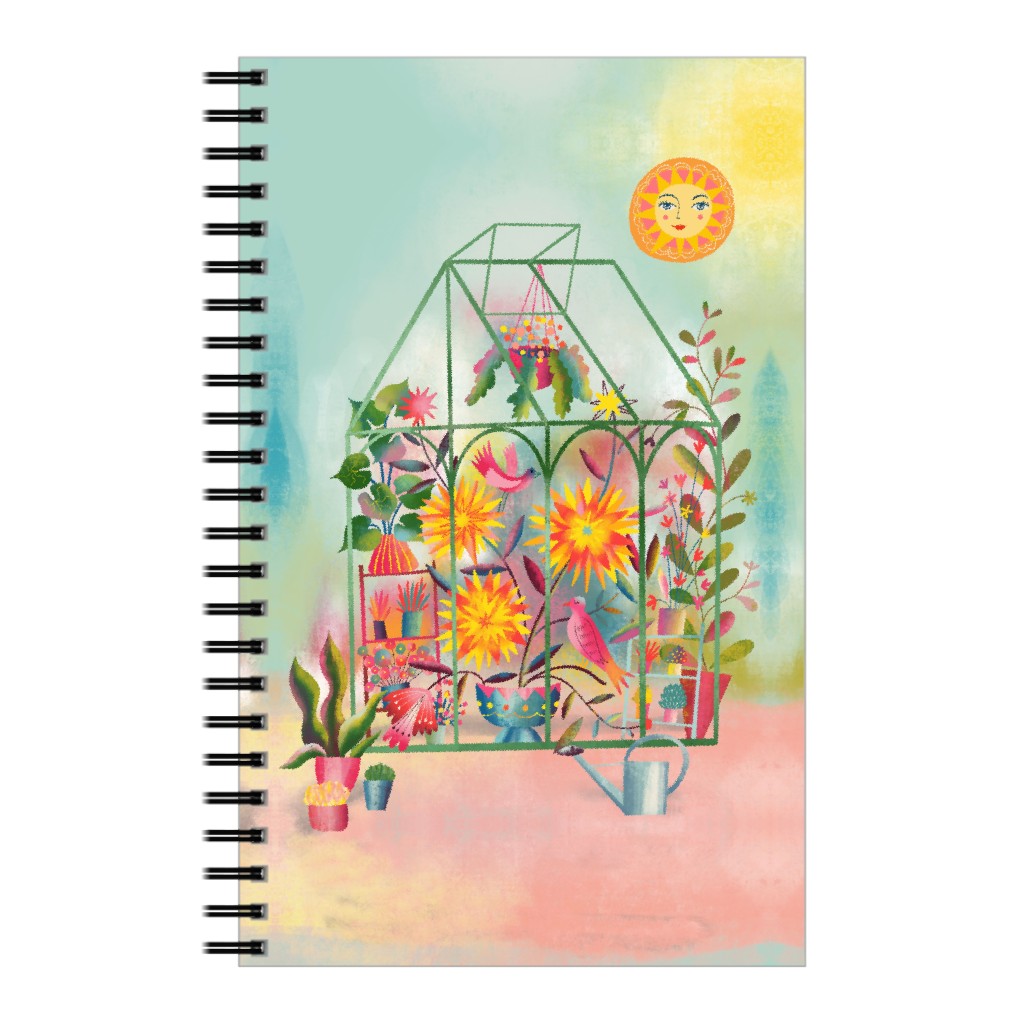 the Happy Sunny Greenhouse - Multi Notebook, 5x8, Multicolor