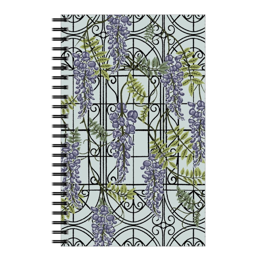 Wisteria - Purple and Green Notebook, 5x8, Purple, Purple