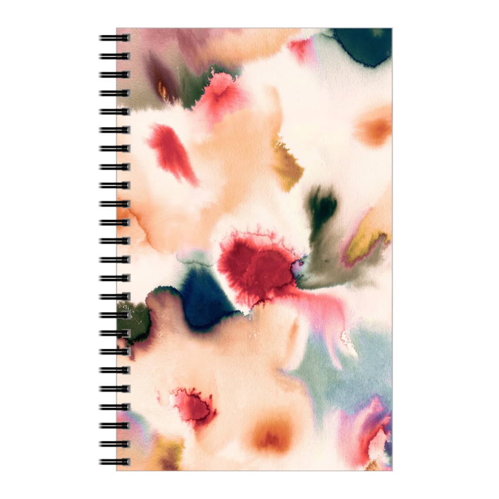 Abstract Watercolor - Warm Notebook, 5x8, Pink