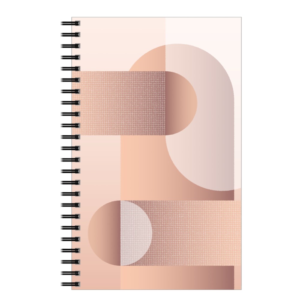 Geometric Arches - Neutral Notebook, 5x8, Pink