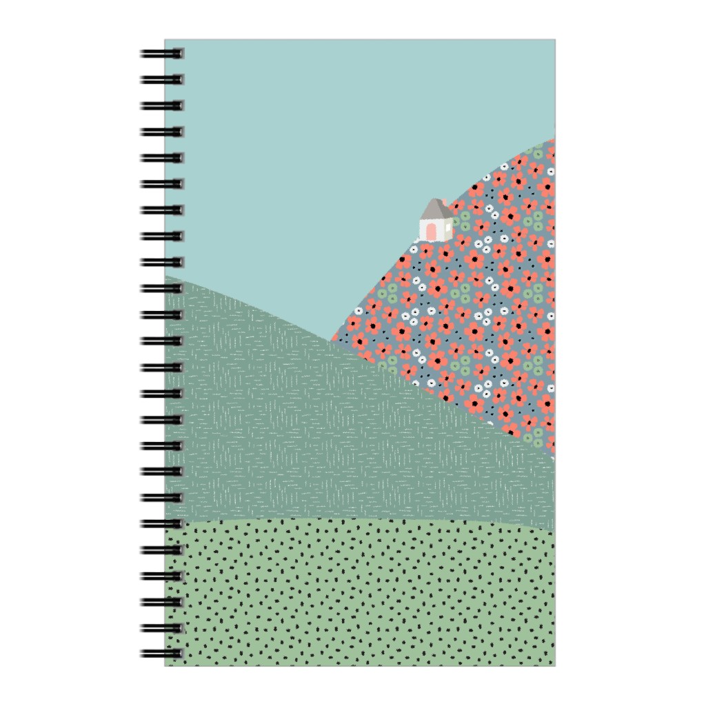 Floral Landscapes Notebook, 5x8, Green