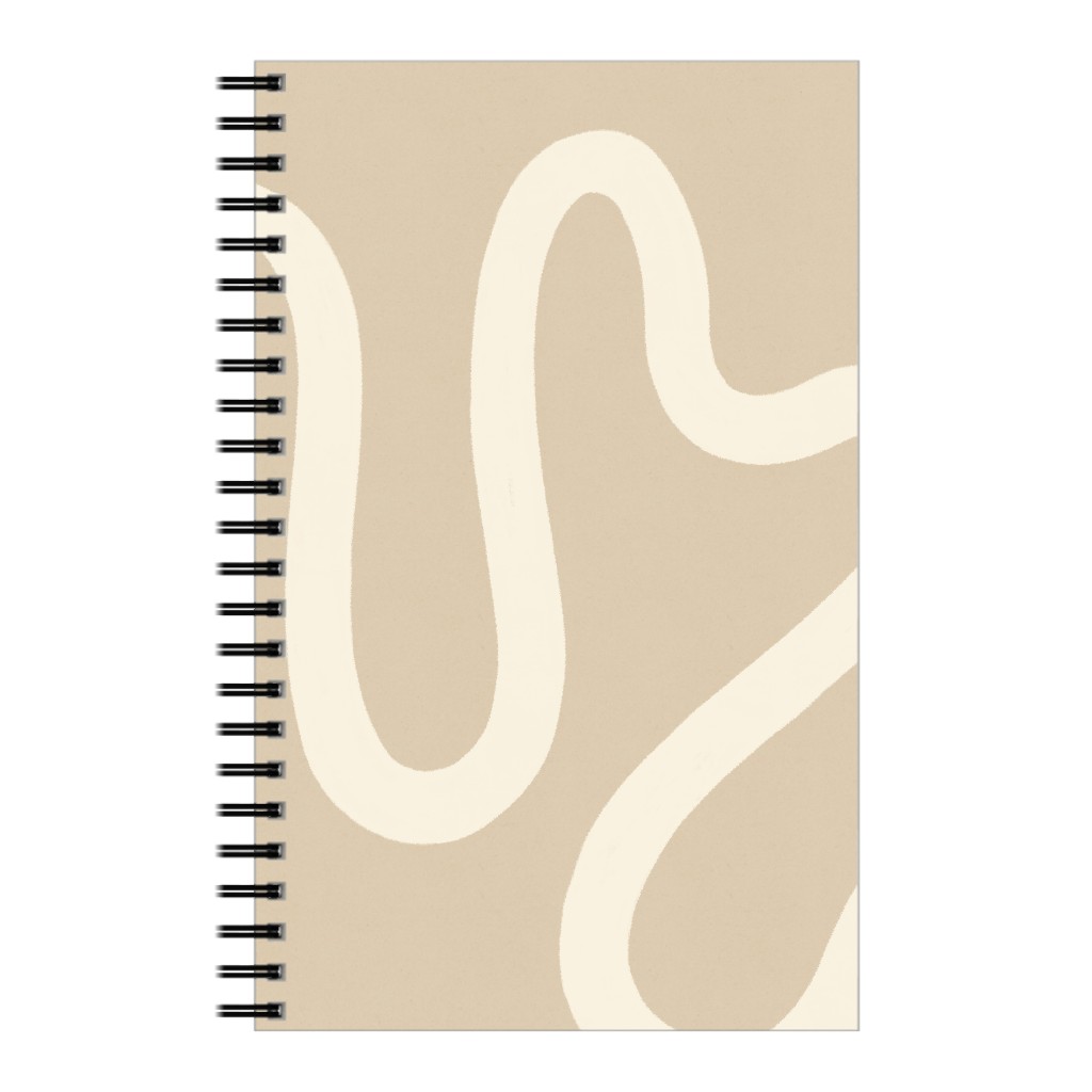 Tangled Brush Strokes Iii Notebook, 5x8, Beige, Wheat