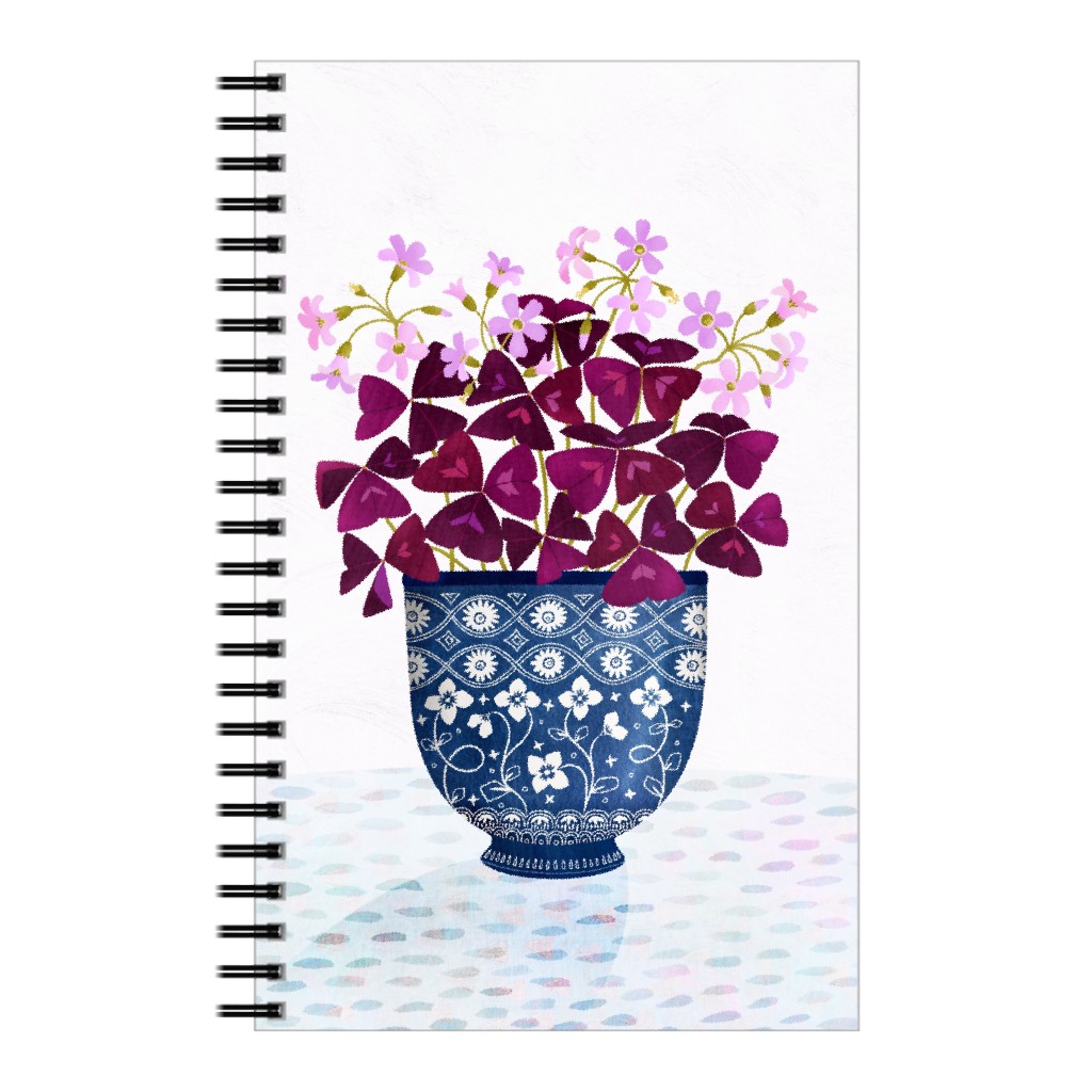 Oxalis Triangularis - Purple and Blue Notebook, 5x8, Purple, Purple