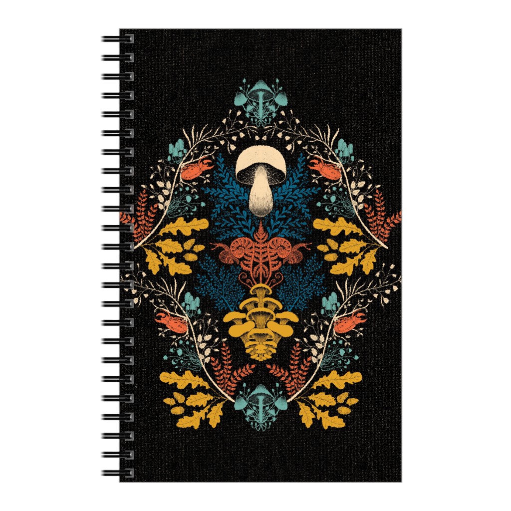 Mushroom Forest Notebook, 5x8, Multicolor