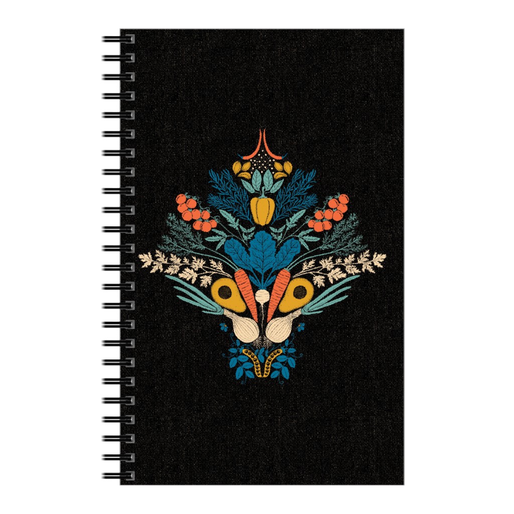 Vegatables Notebook, 5x8, Multicolor, Coal