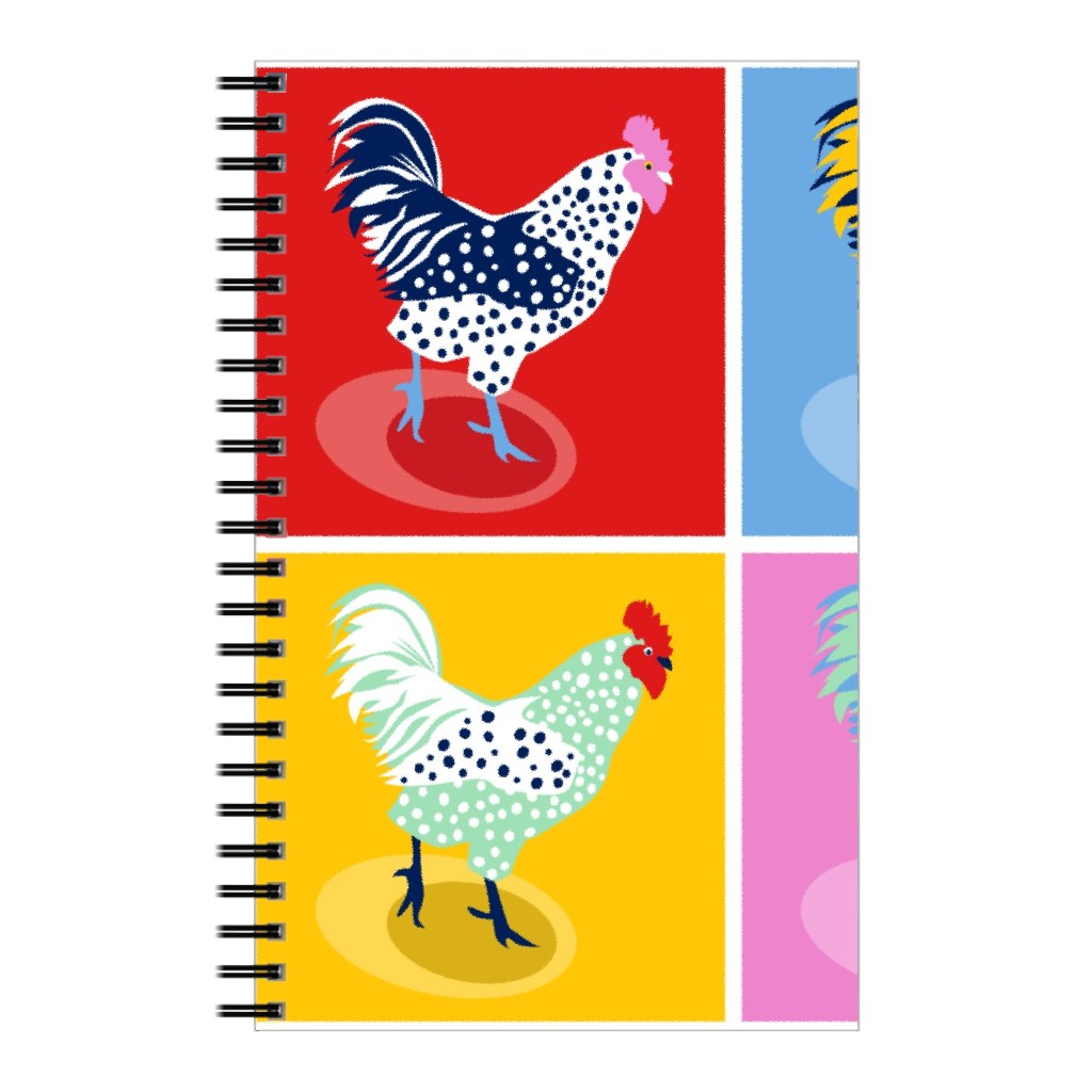 Pop Art Chickens - Multicolor Notebook, 5x8, Multicolor