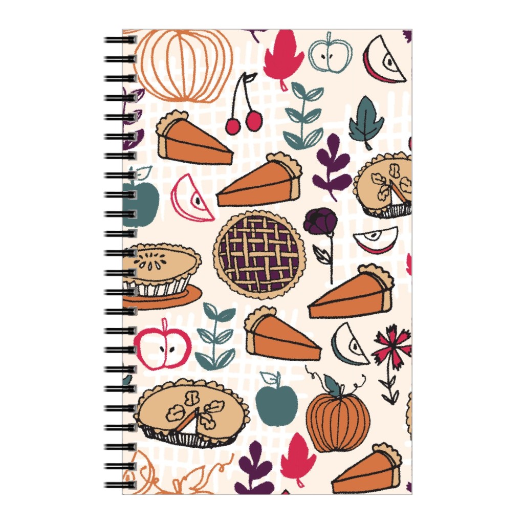Thanksgiving Apple and Pumpkin Pies Notebook, 5x8, Multicolor