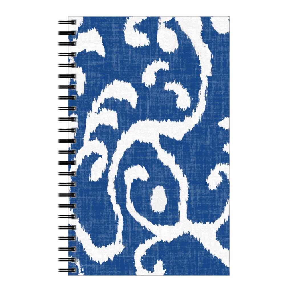 Lucette Ikat - Navy Notebook, 5x8, Blue, True Blue